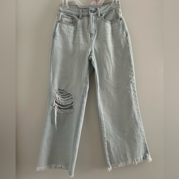 Rewash Wide Leg Cropped Light Wash Denim Sz 0/24 - Picture 1 of 4